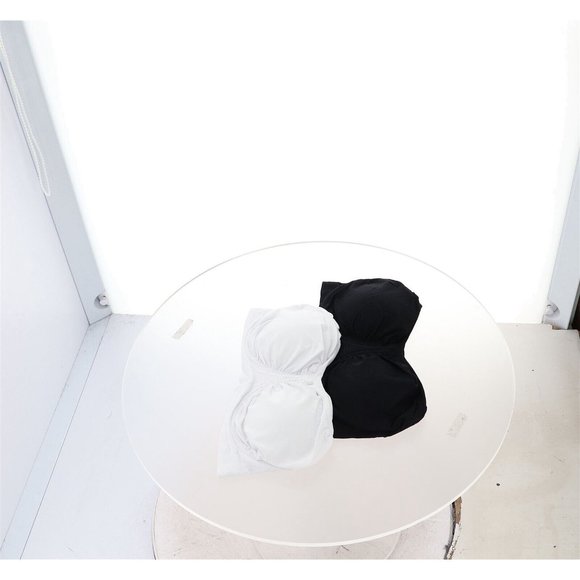 NWT RHONDA SHEAR 2 PIECE ANTIMICROBIAL UNDERWIRE BANDEAU BRA'S BLACK & WHITE - Picture 2 of 12